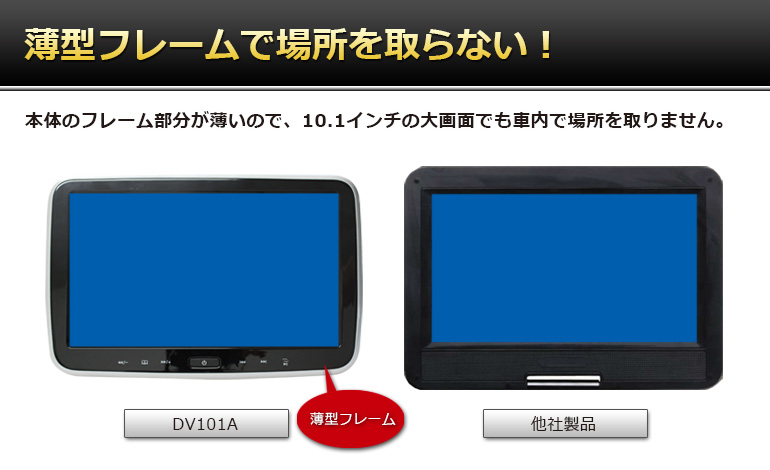 Dvd内蔵ヘッドレストモニター ポータブルdvdプレーヤー 10 1インチ液晶 Dv101a Cprm対応 リアモニター 車載モニター