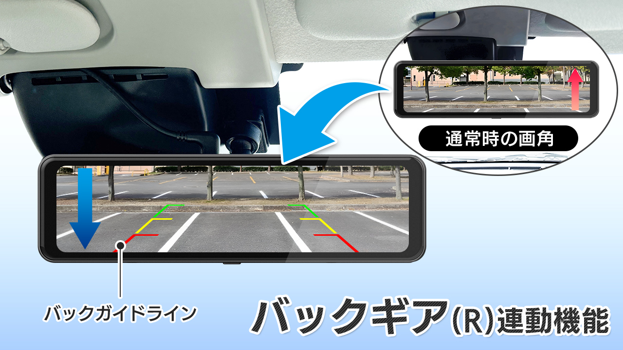 バックギア「R（リバース）」連動機能