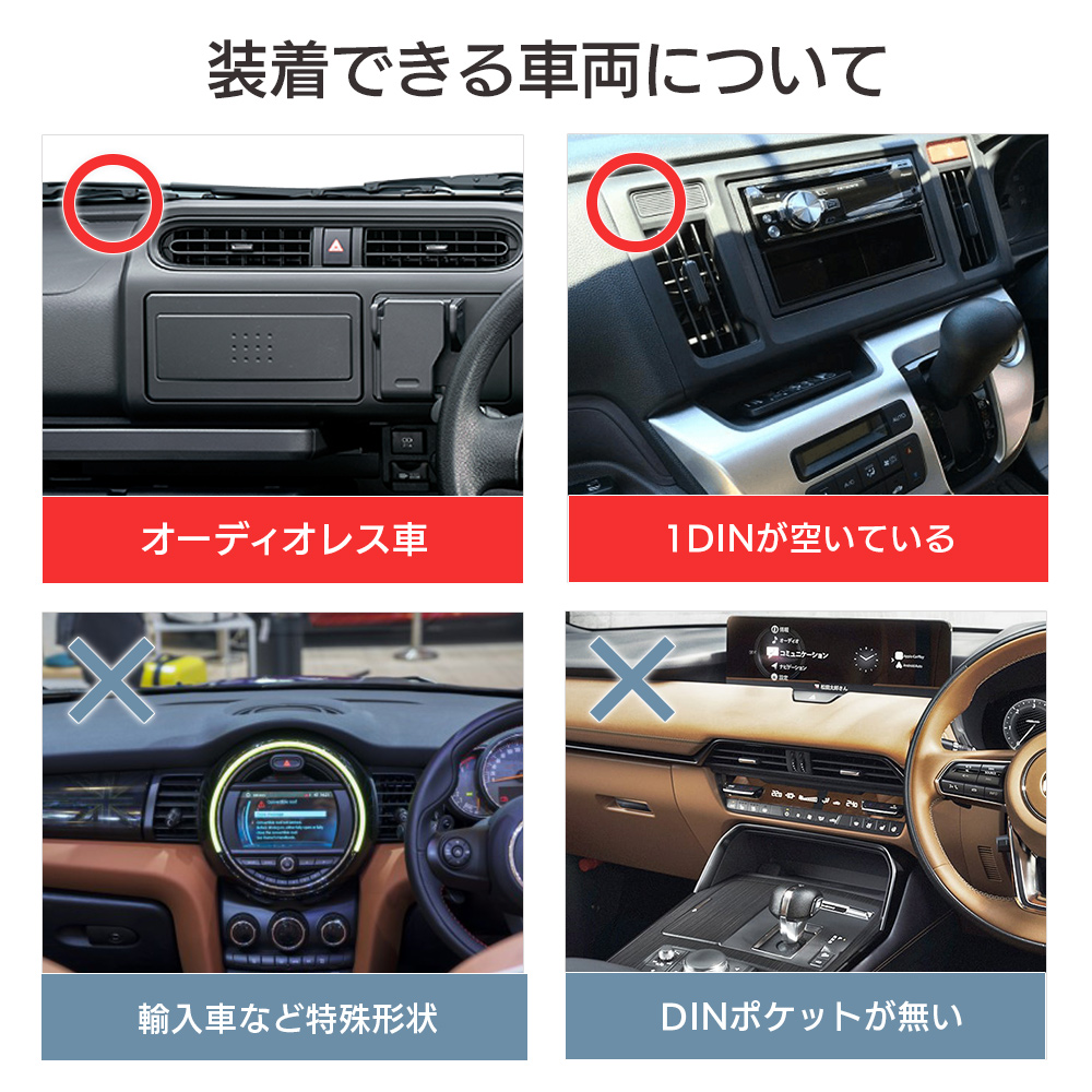 1DIN型 ディスプレイオーディオ DPLAY-101V-BOX が取り付けられる車両のイメージ